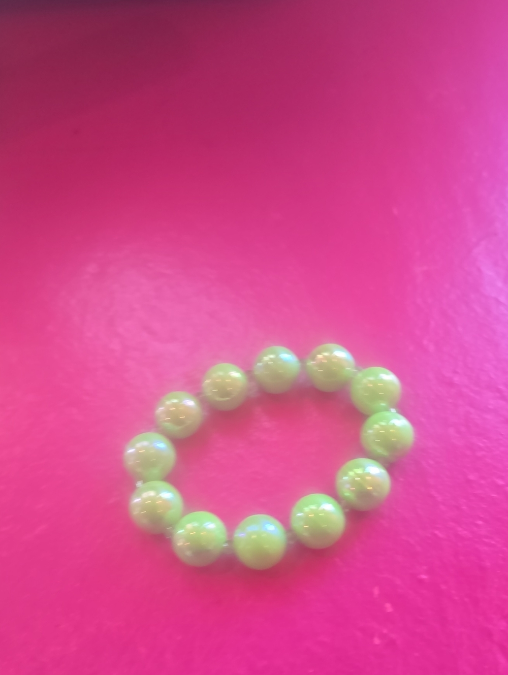 Lime Green Beaded Stretch Bracelet - Women Jewelry